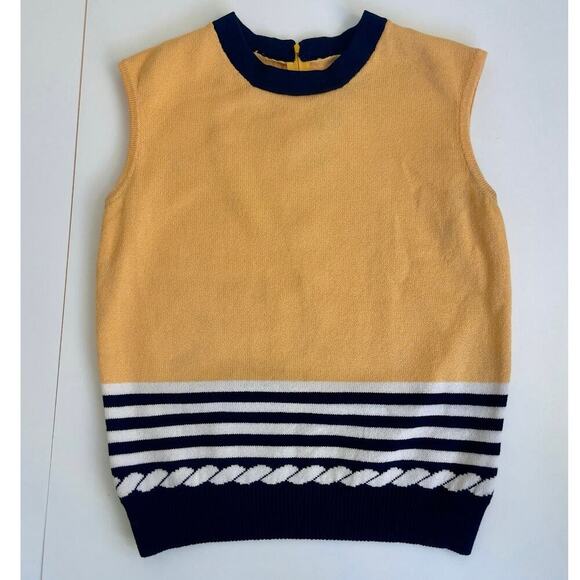 St. John Collection by Marie Gray Cami knit Sleeveless Blue/yellow Santana Sz S - Picture 10 of 12